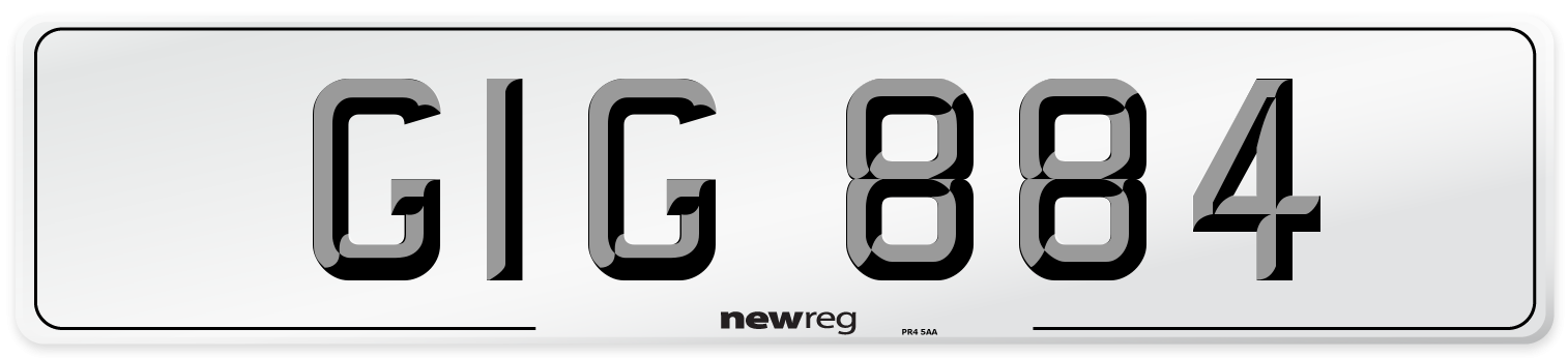 GIG 884 Number Plate from New Reg